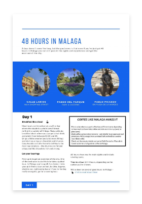 See what's inside Malaga on a short breack